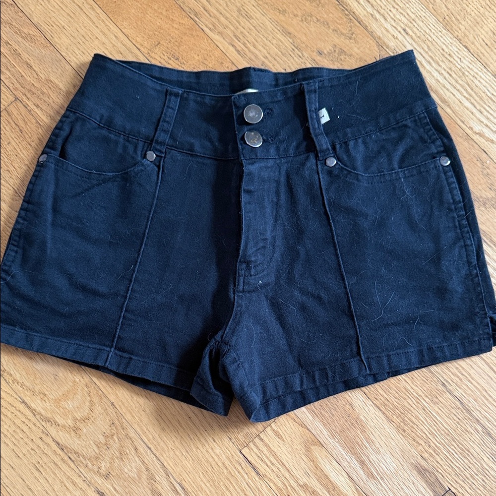 Historia Midnight Black High Waist Shorts